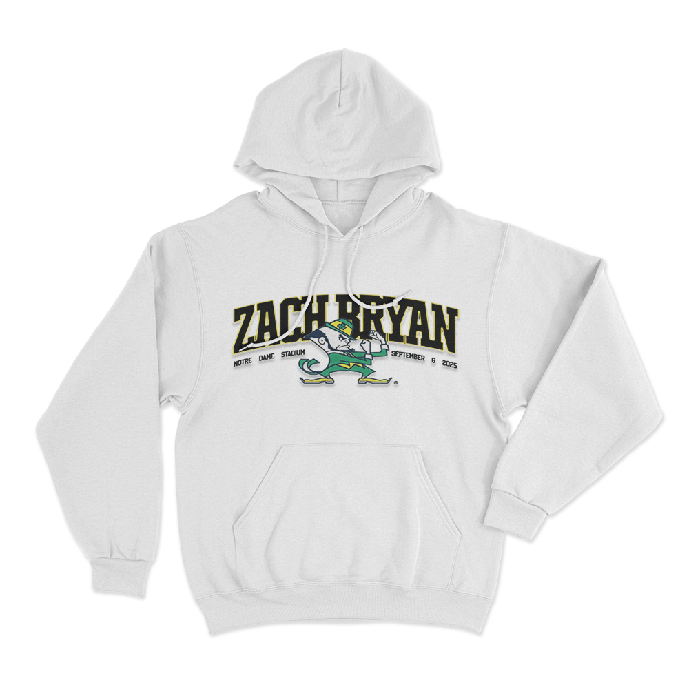 ZB Fighting Irish Hoodie White ZB Fighting Irish Hoodie White