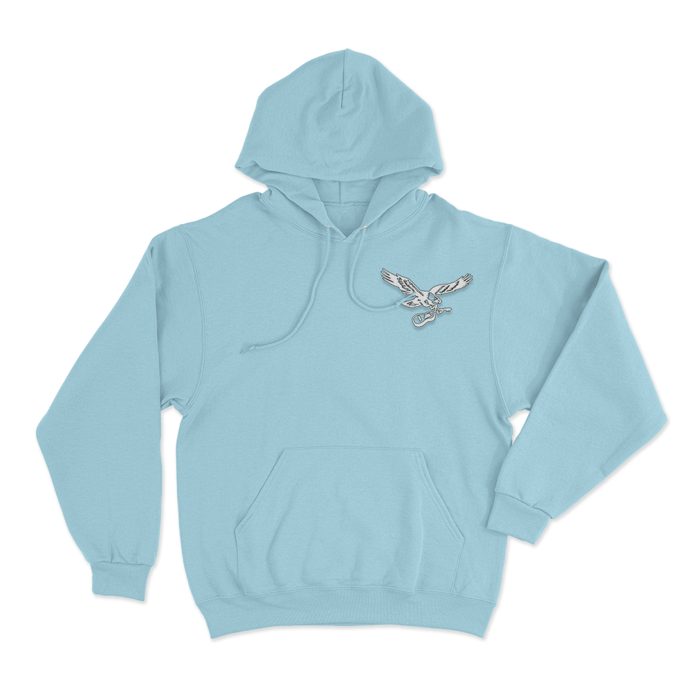 Zach Bryan x Eagles Hoodie Sky Blue Zach Bryan x Eagles Hoodie Sky Blue